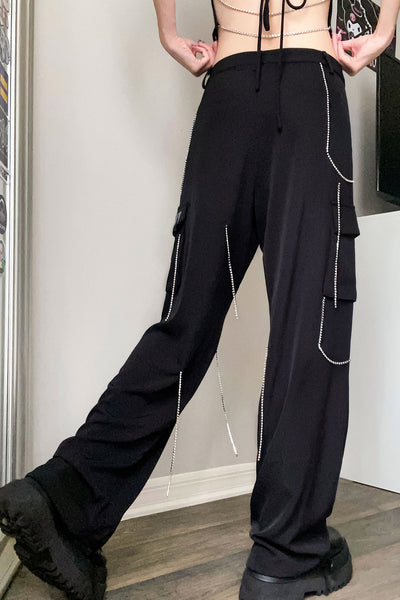 Bling Me Rhinestone Cargo Pants – Goodbye Bread