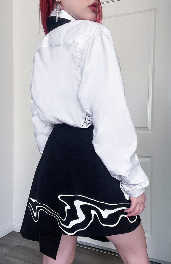 Distortion Pleated Skirt
