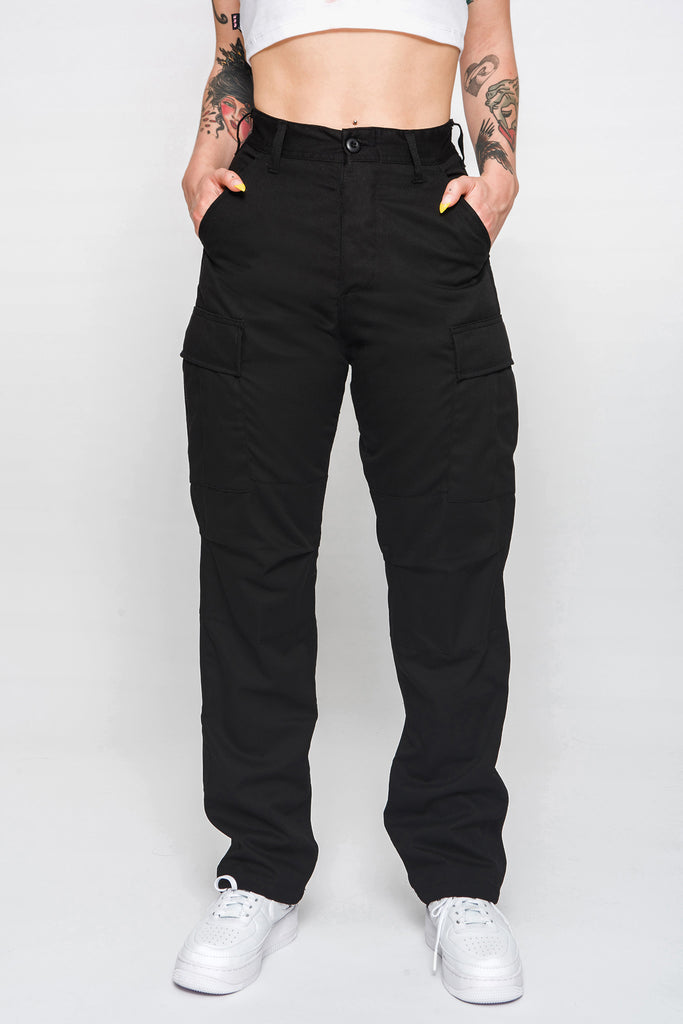 Ladies black cargo pants Clearance