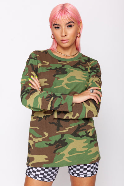 Woodland Camo Long Sleeve Tee