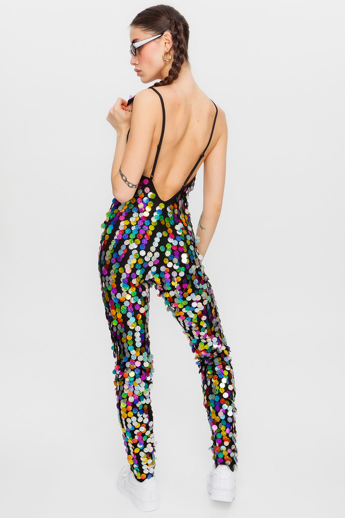 Rainbow Sequin Disco Jumpsuit for Women. Sparkle Disco Pants. - Etsy |  Disco jumpsuit, Jumpsuits for women, Sequin outfit