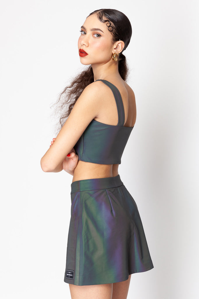 Reflective Half Zip Skirt