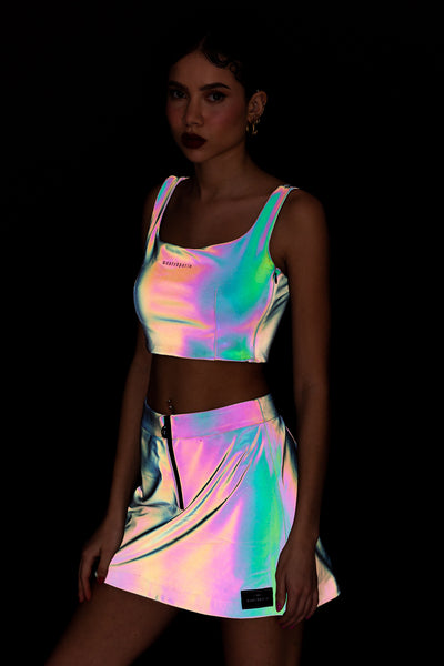 Reflective Half Zip Skirt