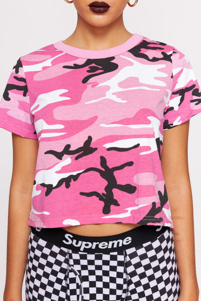 Baby Girl Camo Crop Tee