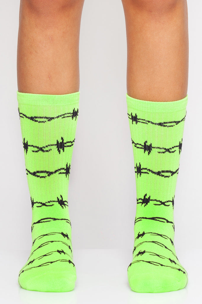 Neon store green socks