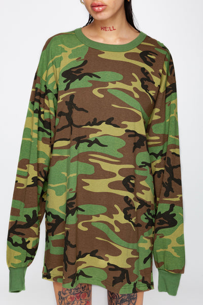 Issa Vibe Camo Long Sleeve Tee