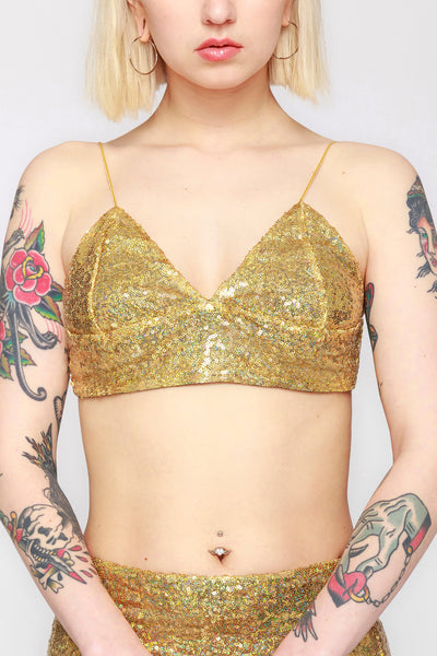 Gold Glittoris Bralette