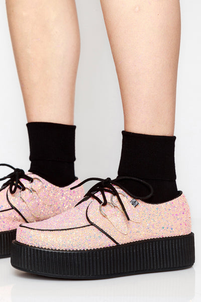 Peachy Pink Glitter Viva Mondo Creepers