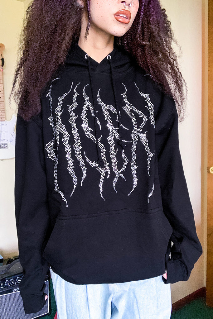 Hardcore Death Metal Rhinestone Hoodie – Goodbye Bread