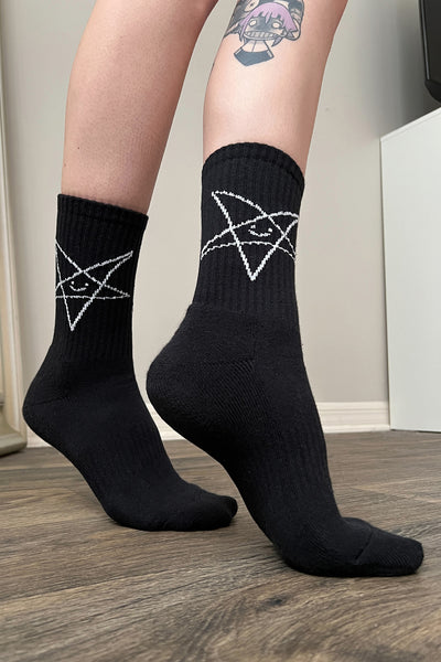 Satan Loves You Socks