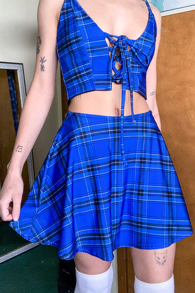 As If Plaid Skater Mini Skirt