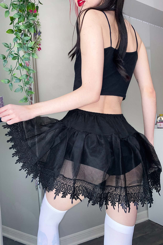 Goth Tok Petticoat Mini Skirt