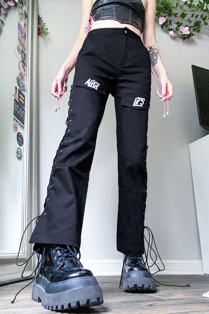 Lace Up Side Cargo Pants