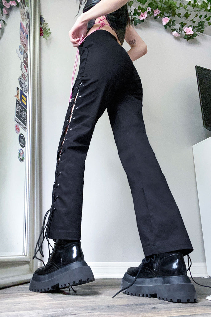 Lace Up Side Cargo Pants