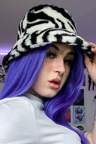 Savage Zebra Fluffy Bucket Hat