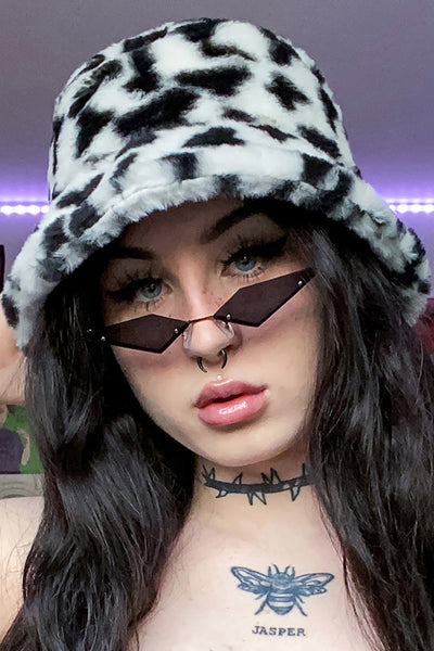 Cruella's Bish Dalmatian Fluffy Bucket Hat