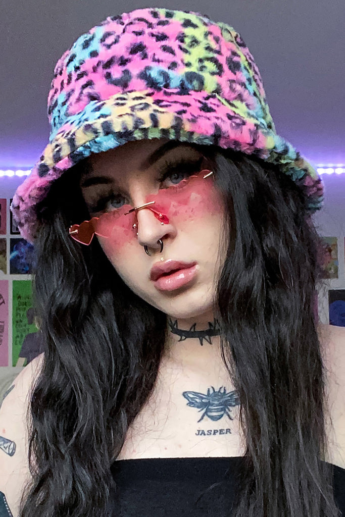 Trippy Kitty Leopard Fluffy Bucket Hat – Goodbye Bread
