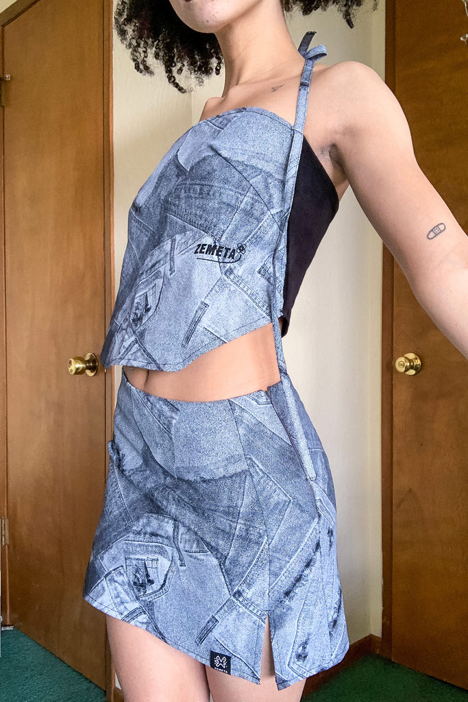 britney denim dress Britney Denim Halter Top
