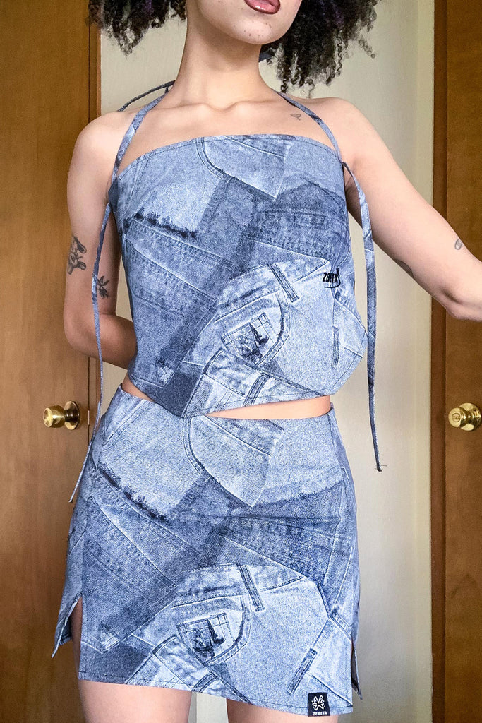 Britney Denim Halter Top Britney Denim Halter Top