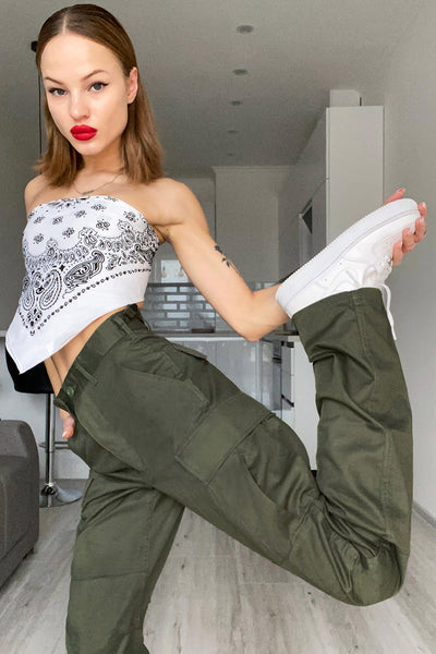 Emily Olive Green Cargo Pants