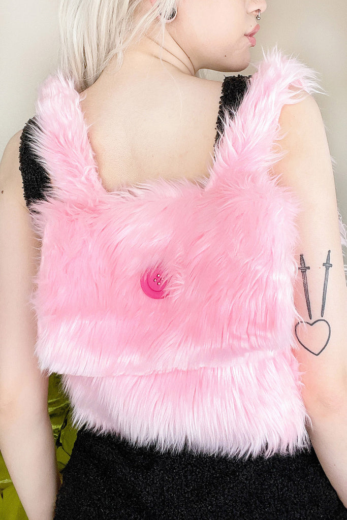 Cotton Candy Fur Backpack
