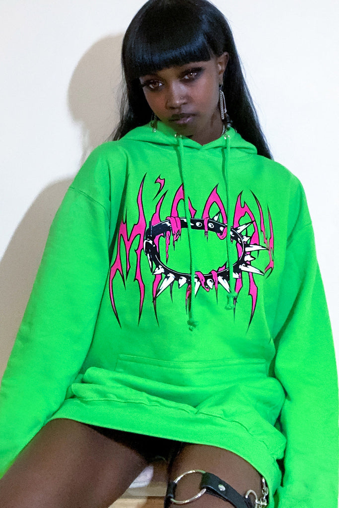 Don't Touch Hoodie Neon Green