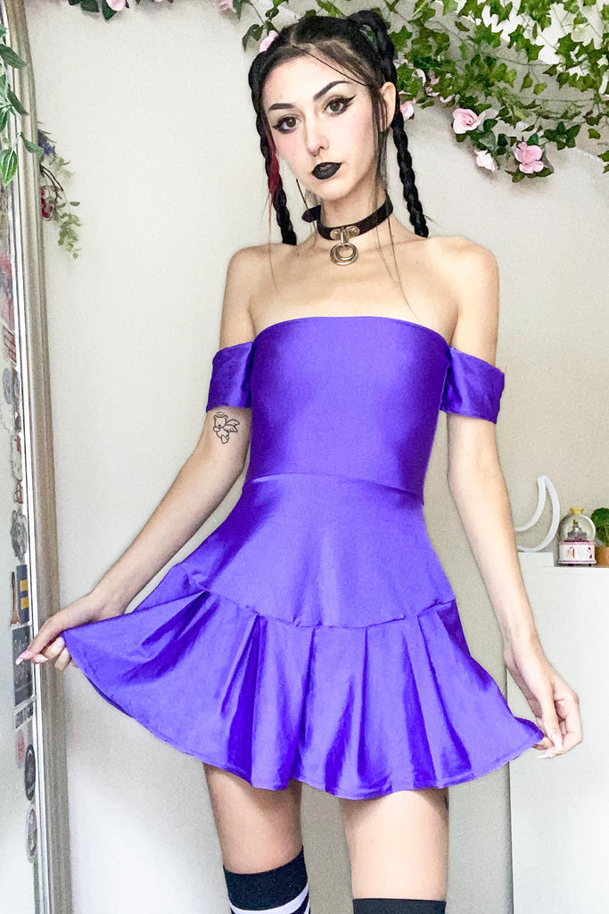 Grape Off Shoulder Skater Dress Grape Off Shoulder Skater Dress