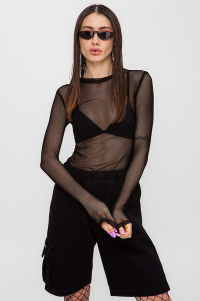 Sin With Me Mesh Long Sleeve