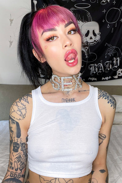 I Love Rhinestone Choker