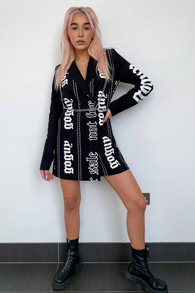 Chain Harness Blazer Dress